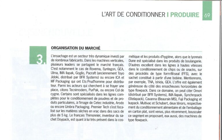 EMBALLAGES MAGAZINE MAI 2025 – ORGANISATION DES MARCHES DE L’ENSACHAGE