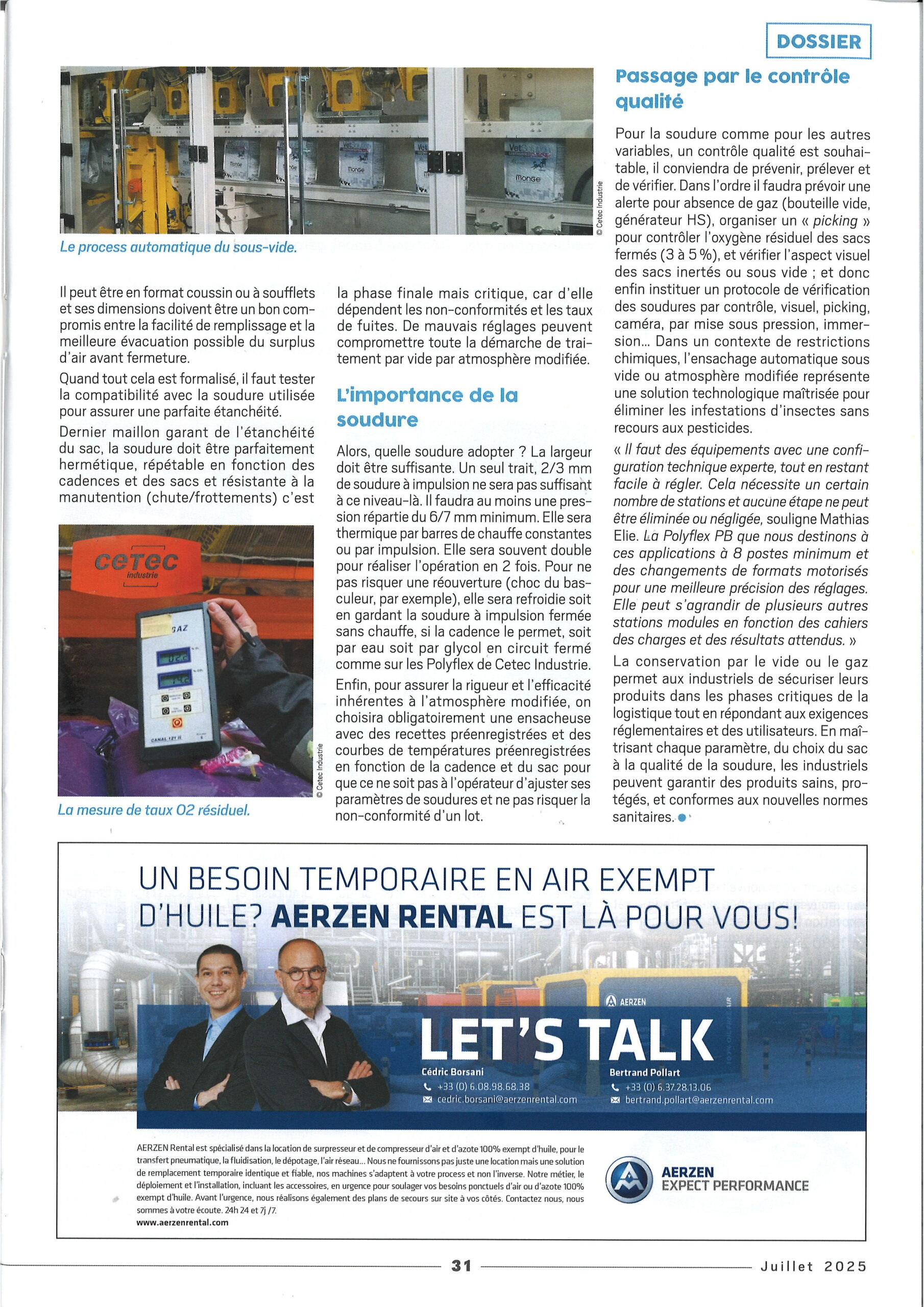 INFOVRAC – JUILLET 2025 – L’ensachage automatique sous vide ou atmosphère modifié : une solution à prendre en compte - Page 2