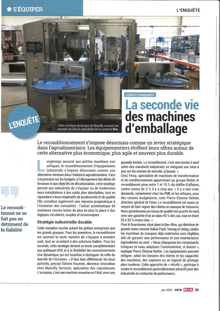 RIA 1- LA SECONDE VIE DES MACHINES D’EMBALLAGE - Page 1