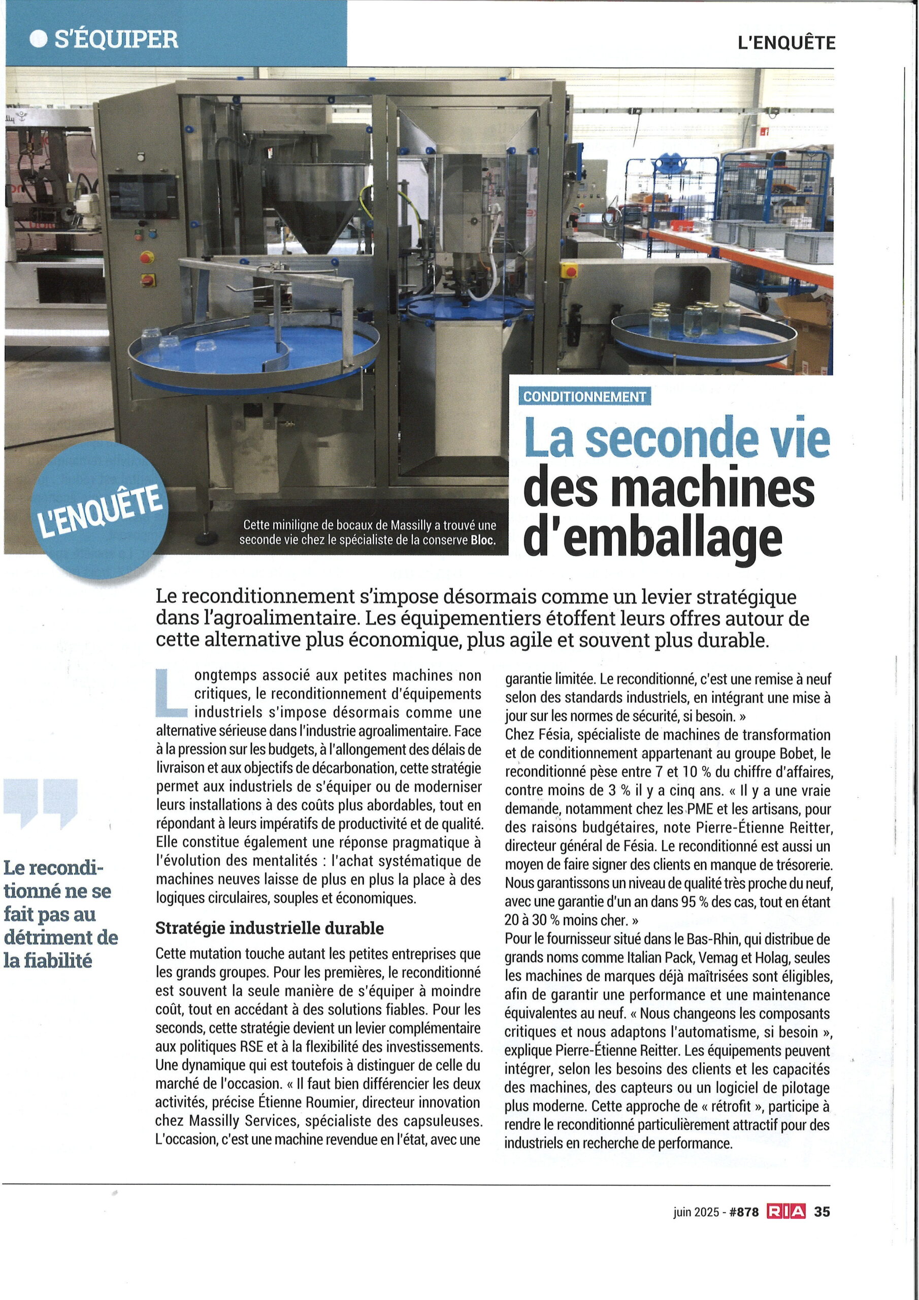 RIA 1- LA SECONDE VIE DES MACHINES D’EMBALLAGE - Page 1