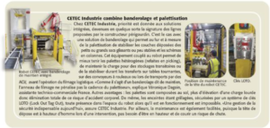 Article Emballage Digest : Cetec Industrie combine banderolage et palettisation - janvier 2023